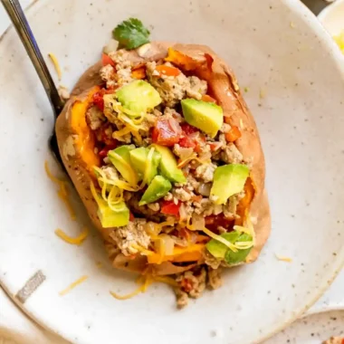 Avocado Turkey Stuffed Sweet Potato