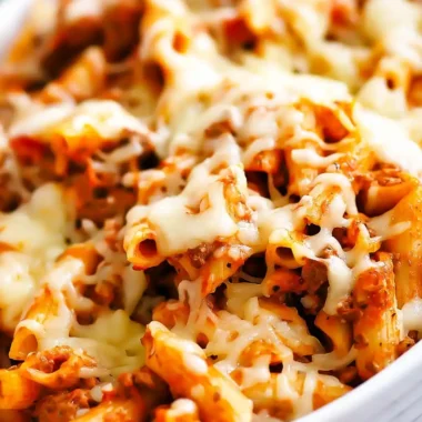 Creamy Baked Penne with Chive and Onion Cheese