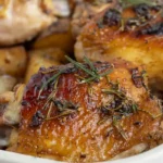 Oven Baked Rosemary and Thyme Chicken Thighs with Roasted Potatoes