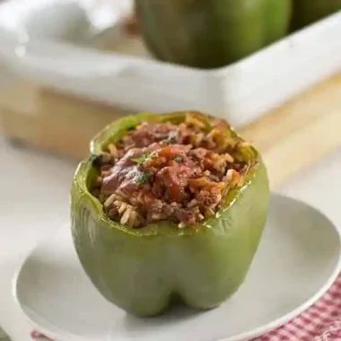 Beef and Rice Stuffed Peppers