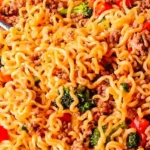 Savory Beef Ramen Stir Fry with Homemade Sriracha Sauce