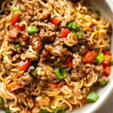Quick Peanut Beef Ramen Stir Fry