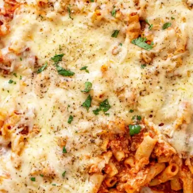 Cheesy Baked Ziti with Ricotta and Ground Beef