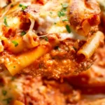 Creamy Beef and Three-Cheese Baked Ziti