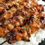 Grilled Teriyaki Chicken Skewers with Homemade Glaze