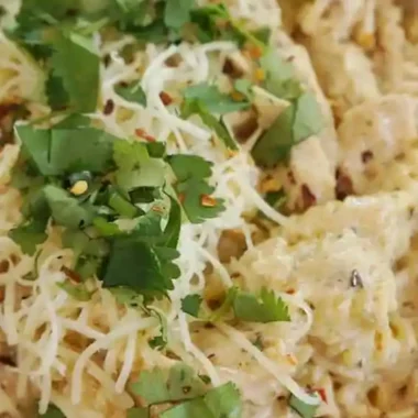 Slow Cooker Garlic Parmesan Chicken Pasta