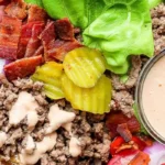 Low-Carb Beef Burger Bowls with Homemade Special Sauce
