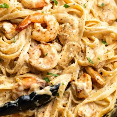 Creamy Cajun Chicken and Shrimp Alfredo