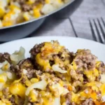 Cheesy Cauliflower and Ground Beef Hash
