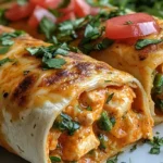 High Protein Low Calorie Cheesy Buffalo Chicken Burritos
