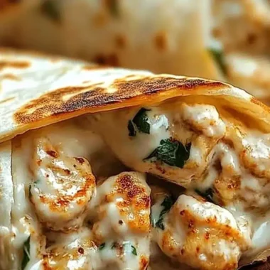Cheesy Garlic Chicken Wraps