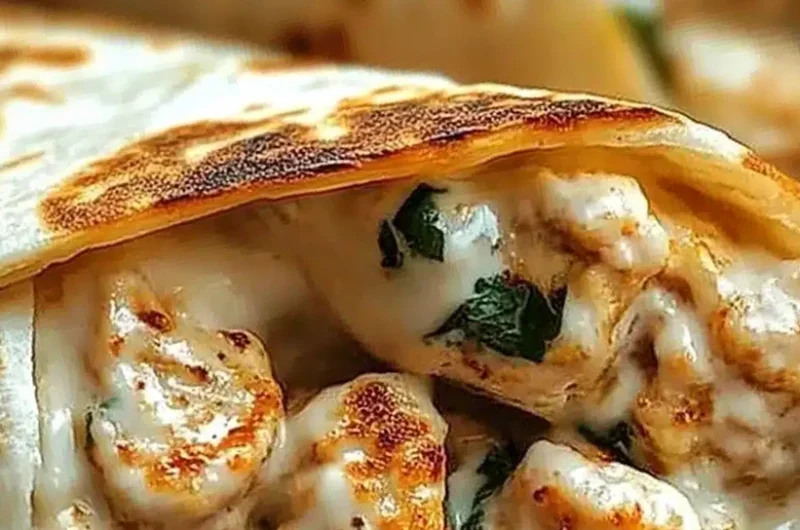 Cheesy Garlic Chicken Wraps