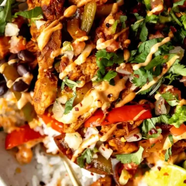 Seasoned Chicken Fajita Burrito Bowls