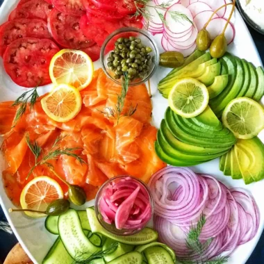 Classic Smoked Salmon Platter with Fresh Accoutrements