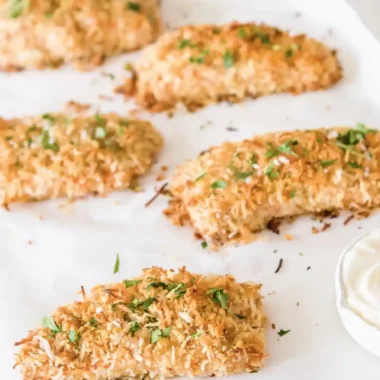 Crispy Coconut Crusted Baked Salmon