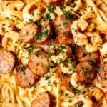 Creamy Cajun Shrimp and Beef Sausage Pasta