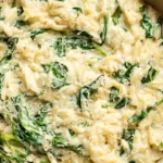 Creamy Garlic Spinach Orzo