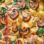 Creamy Spinach and Mushroom Gnocchi with Garlic and Smoked Paprika