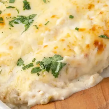 Creamy White Chicken Enchiladas Casserole