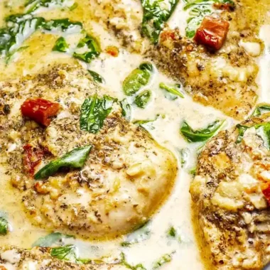 Slow Cooker Creamy Tuscan Garlic Chicken