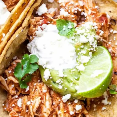 Slow Cooker Shredded Mexican Chicken Tacos
