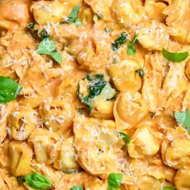 Creamy CrockPot Chicken Tortellini