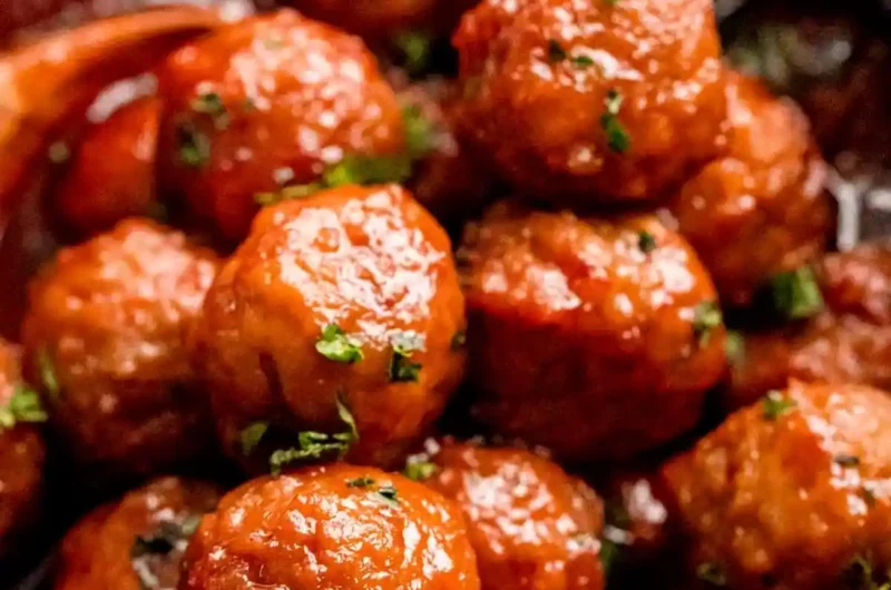 Easy Crockpot Grape Jelly Meatballs