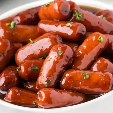 Slow Cooker Beef Cocktail Sausages with Grape Jelly