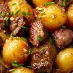 Slow Cooker Garlic Butter Steak Bites and Potatoes
