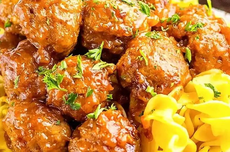 Slow Cooker Salisbury Steak Meatballs