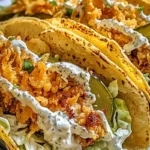 Dill Pickle Ranch Smash Chicken Tacos with Crispy Cheese