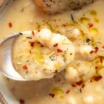 Creamy Vegan Garlic Chickpea Soup