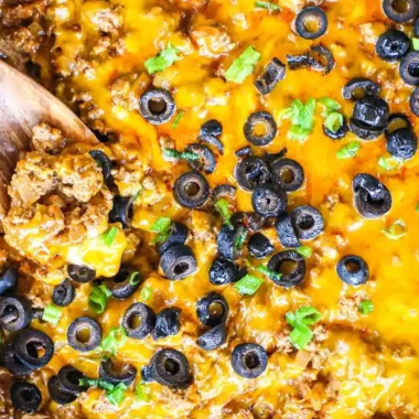 One-Pan Cheesy Beef Enchilada Skillet