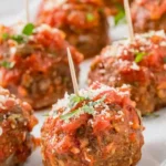 Cheesy Mozzarella Filled Italian Meatballs
