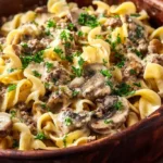 Creamy One-Pan Ground Beef Stroganoff