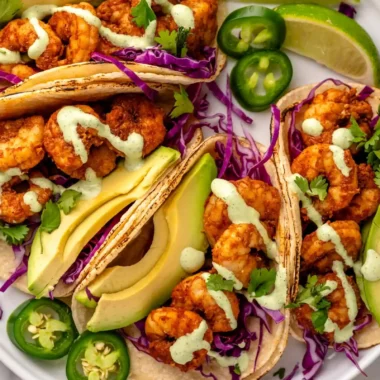 Easy Shrimp Tacos with Cilantro Crema