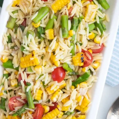 Zesty Lemon Herb Orzo Salad with Pan-Seared Corn