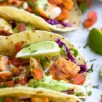 Healthy Baja-Style Fish Tacos with Avocado Crema