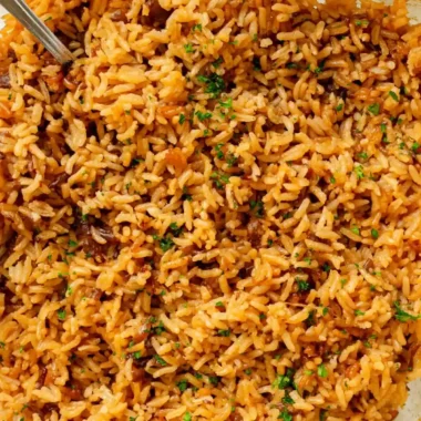 Savory French Onion Baked Rice