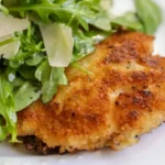 Crispy Fried Chicken Breast with Lemon Arugula Salad