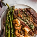 Garlic Butter Ribeye Steak and Shrimp
