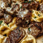 Creamy Garlic Steak Tortellini Skillet