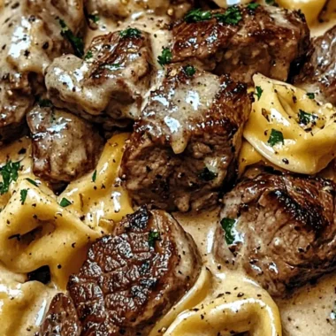 Creamy Garlic Steak Tortellini Skillet