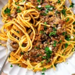 Greek-Style Spaghetti with Savory Meat Sauce
