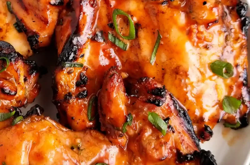 Grilled Honey Buffalo Chicken Thighs