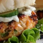 Grilled Salmon Burgers with Ginger-Wasabi Mayo