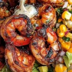 Zesty Grilled Shrimp Bowls with Corn Salsa and Garlic Cream
