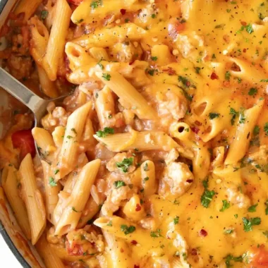 Creamy Cheesy Ground Turkey Pasta