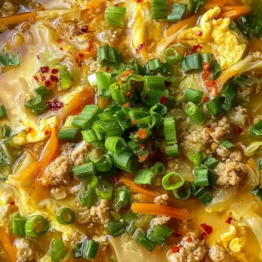 One-Pot Egg Roll Soup with Green Onions and Ginger