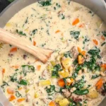 High Protein Chicken Italian Sausage and White Bean Soup